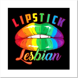 Lipstick Lesbian Cool Colored Lips LGBT Posters and Art